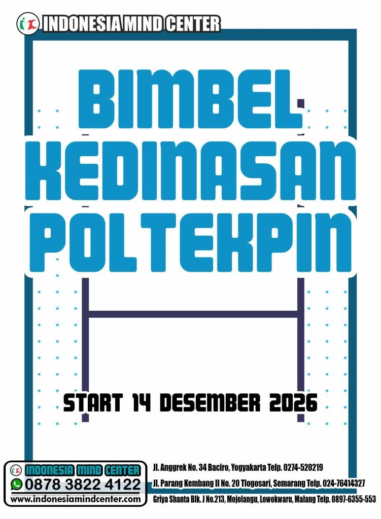 BIMBEL KEDINASAN POLTEKPIN 2026 START 14 DESEMBER 2026