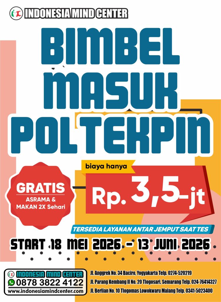 BIMBEL MASUK POLTEKPIN 18 MEI 2026
