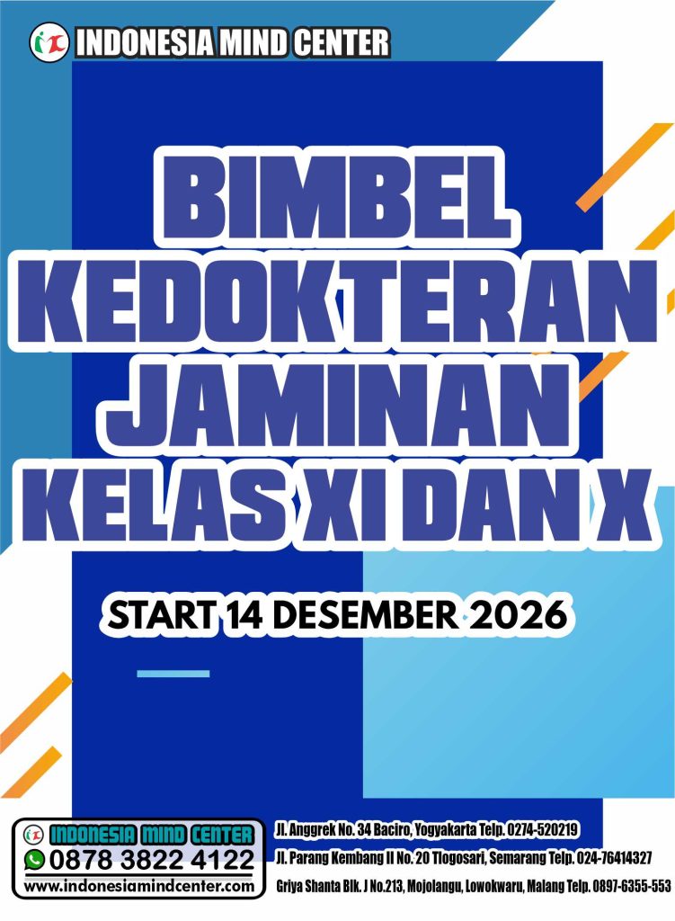 BIMBEL KEDOKTERAN JAMINAN. KELAS XL DAN X START 14 DESEMBER 2026