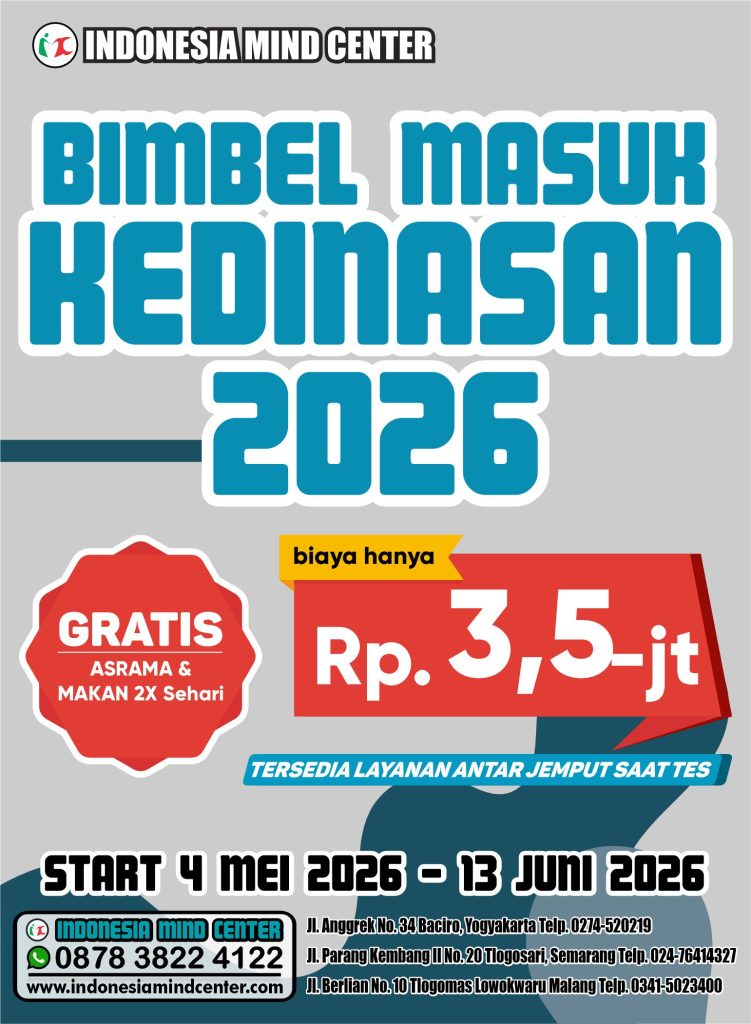 BIMBEL MASUK KEDINASAN 2026 START 4 MEI 2026