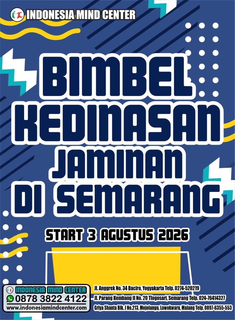 BIMBEL KEDINASAN JAMINAN 2026 DI SEMARANG START 3 AGUSTUS 2026