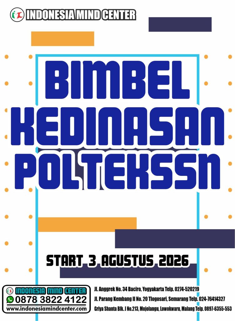 BIMBEL KEDINASAN POLTEK SSN 2026 START 3 AGUSTUS 2026